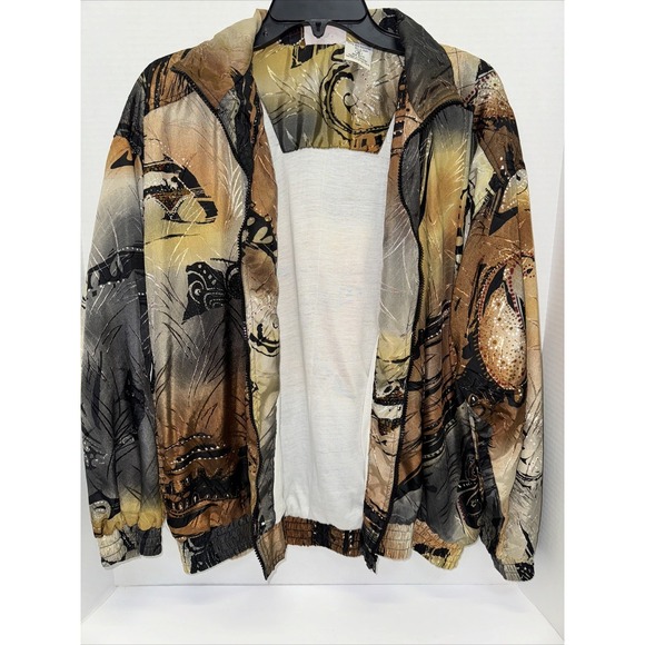 Kaktus Jacket Women's Size Medium Brown & Black Full Zip Up Jacket - Picture 5 of 7